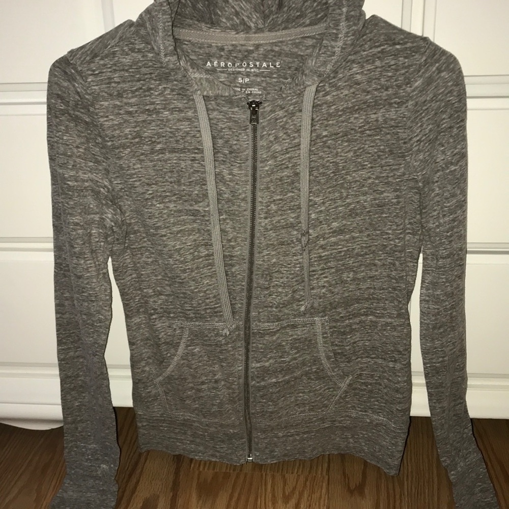 Aéropostale Grey Zip Up Hoodie
